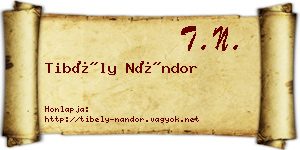 Tibély Nándor névjegykártya