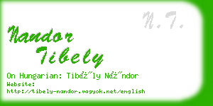 nandor tibely business card